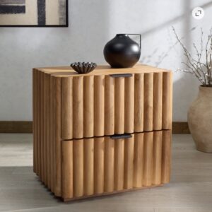 the SAFAVIEH Couture Renata Fluted Wood Nightstand.