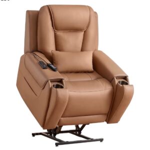 Power Lift Recliner Chair with Heat & Massage – Brown
