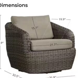 Outdoor Rattan Swivel Armchair