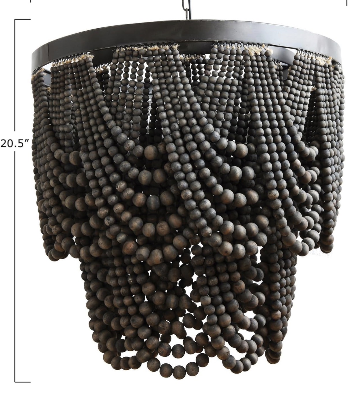 DJ503998_1-B Black Boho Wood Beaded Chandelier - Image 5