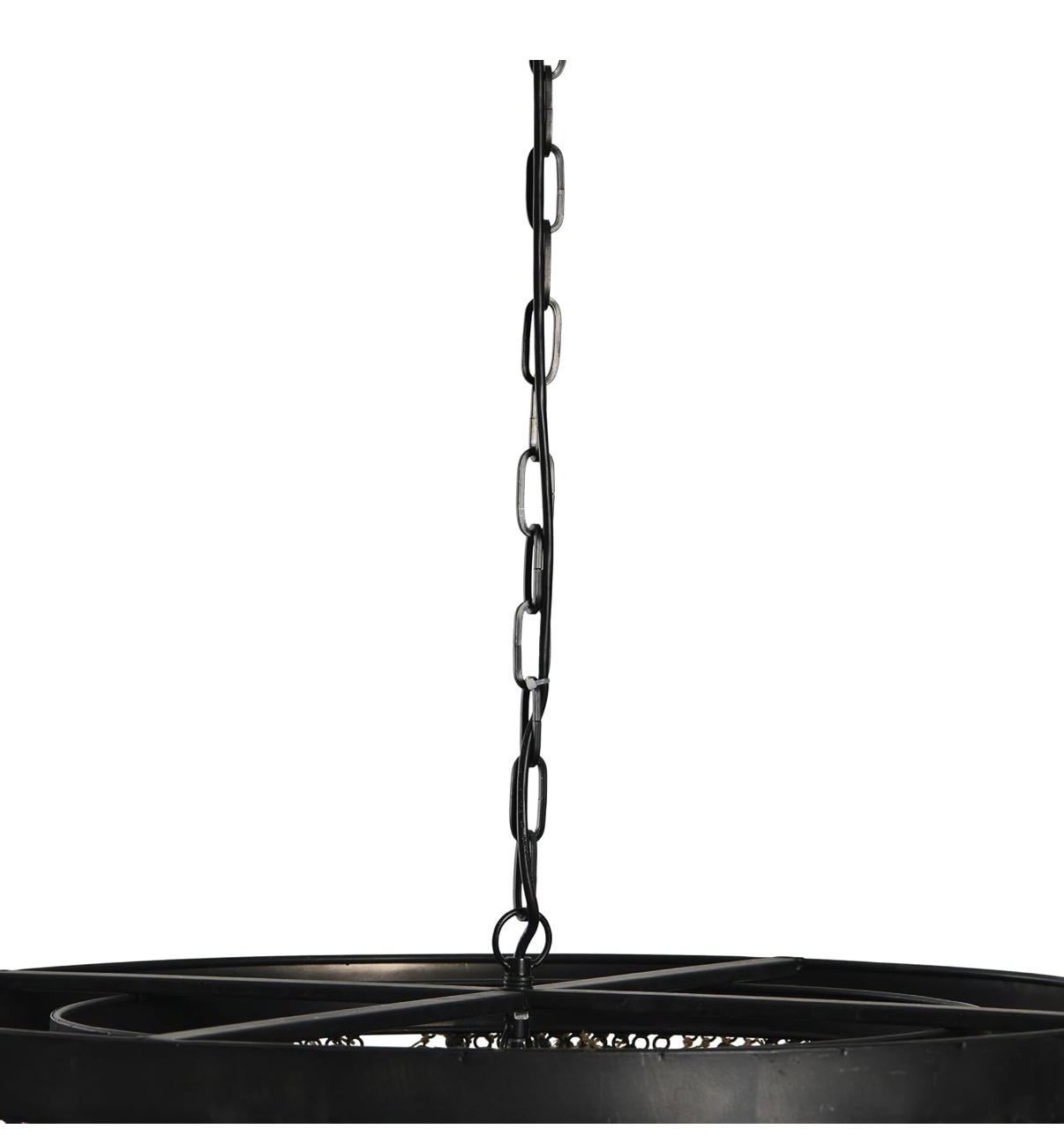 DJ503998_1-B Black Boho Wood Beaded Chandelier - Image 4