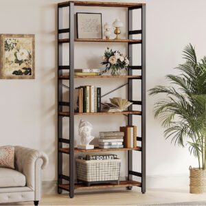 HK-B-23 Industrial 6-Tier Bookshelf - Open Display Shelf - Bookcase / Storage Rack