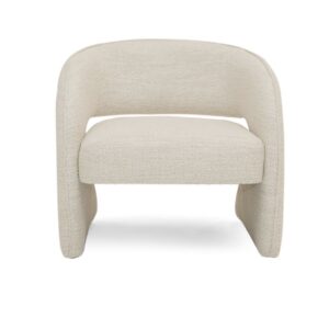Modern Boucle Sculptural Armchair - Beige / Cream