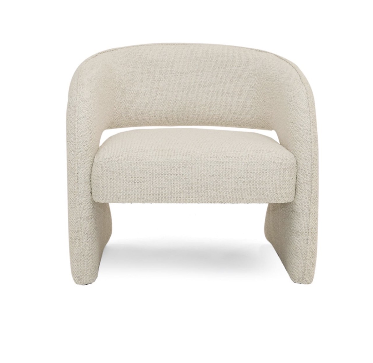 Modern Boucle Sculptural Armchair - Beige / Cream