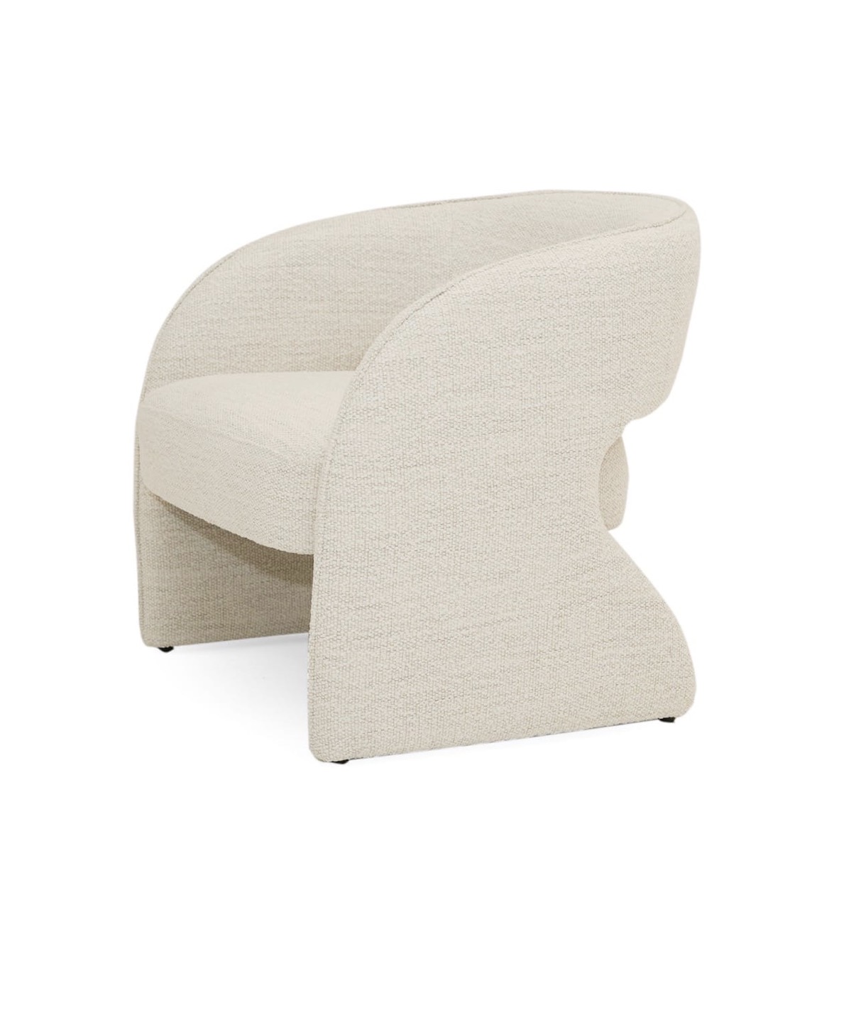 Modern Boucle Sculptural Armchair - Beige / Cream - Image 3