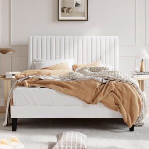 ITEM NAME: White Channel Tufted Platform Bed