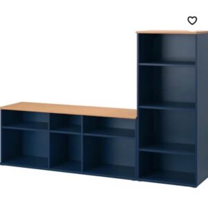 Brand New TV Stand Combo with Tall Bookshelf - Modern L-Shaped Step Bookshelf / TV Console
