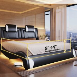Led  storage platform Bed