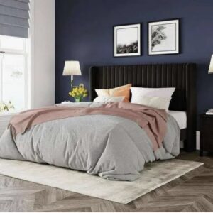 Modern Channel Tufted Wingback Upholstered Bed