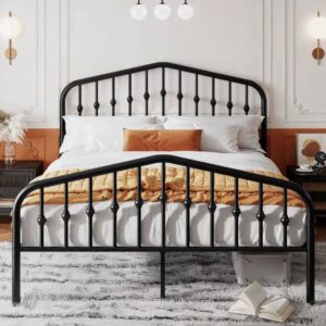 Black Vintage Metal Platform Bed Frame