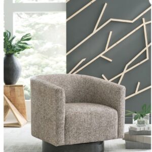 Modern Barrel Swivel Accent Chair with Round Base