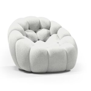 Luxury White Boucle Bubble Lounge Chair — Pumpkin Design