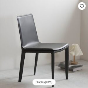 Modern Saddle Dining Chair — Black — Padded Leather Seat