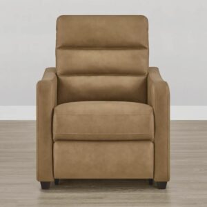 Slim Arm Push Back Recliner Chair — Saddle Tan Leather — ME7A6053 Series — SADDLE-ZG-1L
