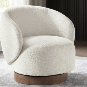 Linen Barrel Accent Chair