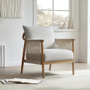 Luxury Modern Lounge Armchair with Solid Wood Frame