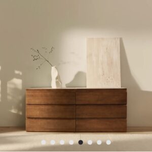Modern Solid Wood Chest of Drawers - 6 Drawers Low Dresser Storage Cabinet