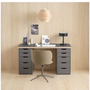IKEA Style Computer Desk with Double 5-Drawer Storage - Office Study Desk