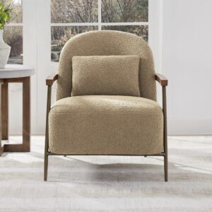 Teddy Boucle Accent Armchair with Metal Frame