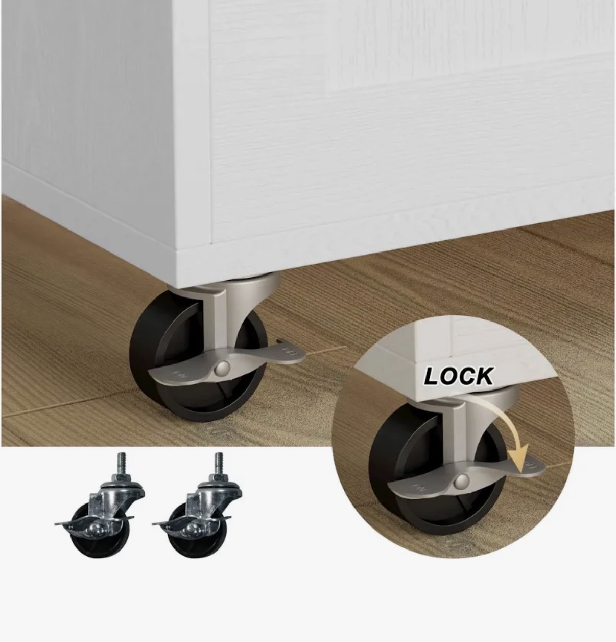 Kitchen Island Cart with Wheels - Drop Leaf Top + Power Outlet & Storage - Image 3